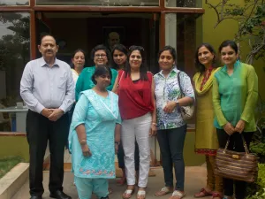 Visitors - A group of people standing together.
