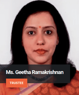 Ms.Geetha Ramakrishnan Mitra Jyothi Trustee
